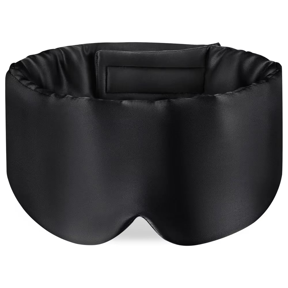 Elanori mulberry silk sleep mask in black